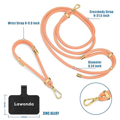 2 Pads Phone Lanyard Adjustable Crossbody Cell Phone Neck Strap - color: Black