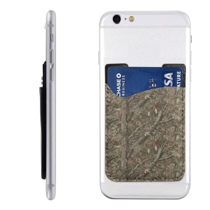 Brown Camo Army Wallet Cell Phone Camouflage Slim Leather Wallet Stick on Wallet Credit Card Sleeve Phone Adhesive Card Holder - color: Camo