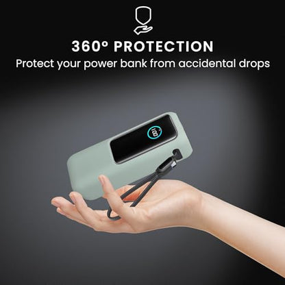 kwmobile Case Compatible with Anker Power Bank 25000mAh (A1695H11) - Portable Powerbank Cover - External Battery Charger Bag, Shockproof - Pastel Green - color: pastel green