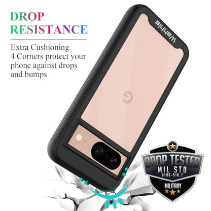 Compatible with Google Pixel 8 Case, Built in Screen Protector Full Body Shockproof Slim Fit Bumper Protective Phone Cover Men Women-Black/Clear - size: Google Pixel 8