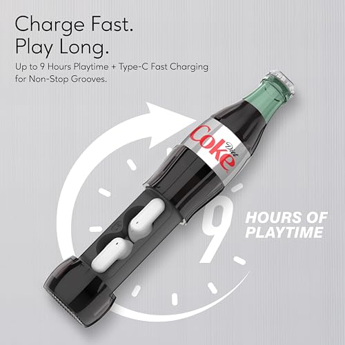 Diet Coke Bottle Shaped Wireless Earbuds – Bluetooth 5.0 Headphones with Built-in Mic, Voice Assistant Compatibility, 9H Playtime, HD Stereo Sound, Noise Cancelling – Compatible with Apple & Android - color: Grey