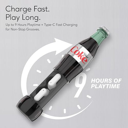 Diet Coke Bottle Shaped Wireless Earbuds – Bluetooth 5.0 Headphones with Built-in Mic, Voice Assistant Compatibility, 9H Playtime, HD Stereo Sound, Noise Cancelling – Compatible with Apple & Android - color: Grey