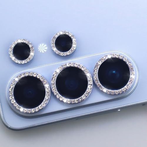 for Samsung Galaxy S26 Ultra Camera Lens Protector, Bling Diamond Metal Ring Tempered Glass Lens Cover, Sparkly Rhinestone Accessories (Sky Blue) - color: Sky Blue