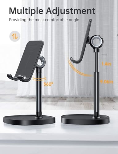LISEN Cell Phone Stand Phone Holder for Desk, Gaming for Nintendo Switch - color: Full Black