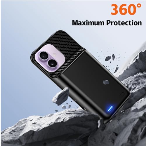 13800mAh High Capacity Battery Case for iPhone 16 Pro,17 (6.3 inch) | 2026 Upgraded Battery Pack Rechargeable Charger External Charging Case with Tempered Glass Screen Protector Black - size: iPhone 16 Pro,17 (6.3 inch)