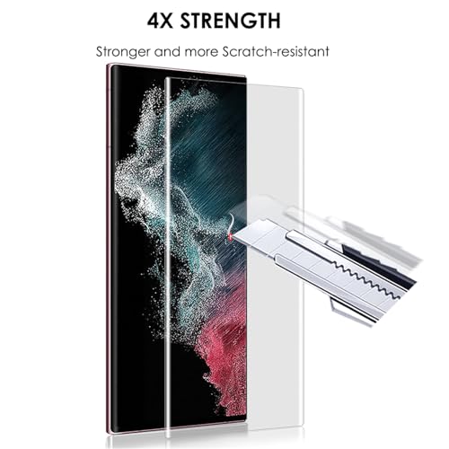 [3 Pack] Galaxy S22 Ultra Screen Protector, [Fingerprint-ID Compatible][Scratches Repair] UV Tempered Glass shield for Samsung S22 Ultra 5G - color: for Galaxy S22 Ultra (HD Glass)