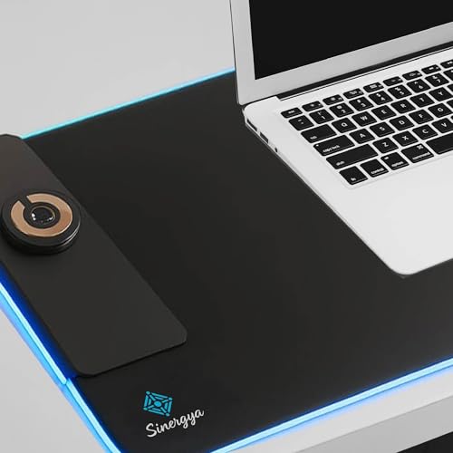 Wireless Charging RGB Gaming Mouse Pad 15W, LED XXL Mouse Pad 35.43x15.75x0.16 in, Light Modes Extra Large Mousepad Non-Slip Rubber Base Computer Keyboard Mat for Gaming, MacBook, PC, Laptop