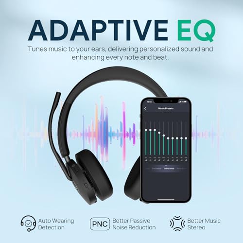 Yealink BH74 AI ANC Wireless Headset with Mic for Work with Charging Dock - color: BH74 UC, style: BH74 with Charging Stand