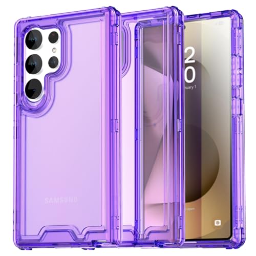 AICase for Samsung Galaxy S25 Ultra Case Clear,Heavy Duty Durable 3-Layer Crystal Transparent [Not Yellowing][Military Grade Drop Protection] Shockproof/DropProof Protective for S25 Ultra 6.9" 2025_5 - color: Purple 3 in 1, size: Samsung Galaxy S25 Ultra