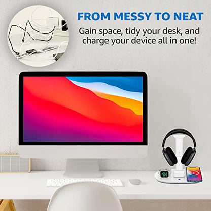 Wireless Charger Headphone Stand for AirPods Max, iPhone, Watch