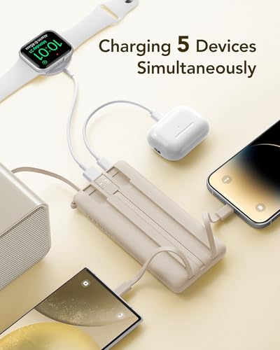 VRURC Portable Charger Power Bank,10000mAh Travel Essentials Battery Pack - color: Light Coffee
