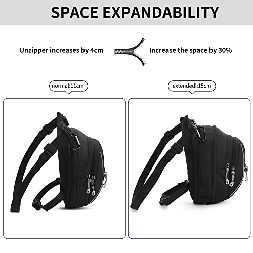 Peicees Motorcycle Leg Bag for Men Womens Thigh Bag, Expandable - color: Black