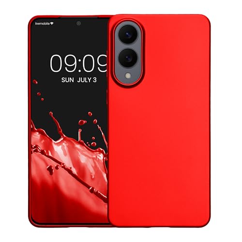 kwmobile Case Compatible with Samsung Galaxy S25 Edge Case - Soft Slim Metallic TPU Silicone Cover - Metallic Dark Red - color: metallic dark red, size: Galaxy S25 Edge