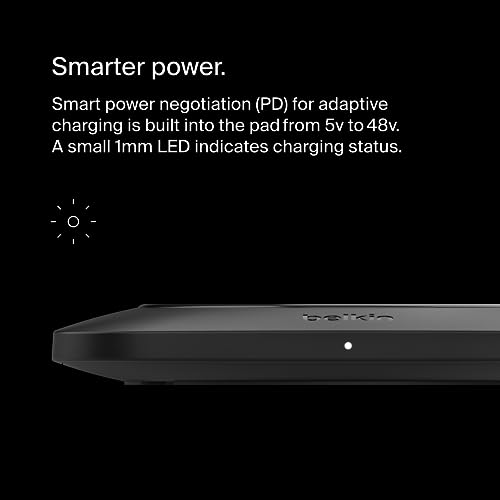 Belkin 15W Wireless Charging Pad, Compact Qi Charger for iPhone, Galaxy