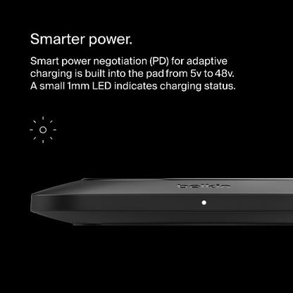Belkin 15W Wireless Charging Pad, Compact Qi Charger for iPhone, Galaxy