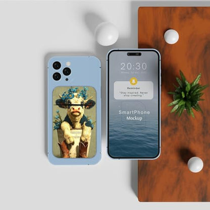Phone Credit Card Holder Stick on, Cell Phone Pocket Self Adhesive Stretchy Stick on Wallet ID Credit Card Case Pouch Sleeve with Flap for All Smartphones, Cow Blue Flower - color: Cow Blue Flower