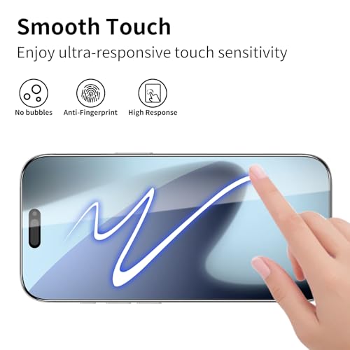 3 Pack Tempered Glass Screen Protector for iPhone 17 Pro Max 6.9 Inch with 3 Pack Camera Lens Protector, 9H Hardness, HD Clear, Scratch Resistant, Case Friendly, Easy Install - size: iPhone 17 Pro Max