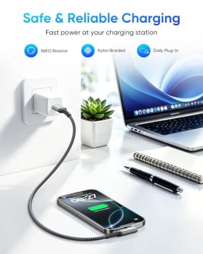 SUNGUY 10Gbps Android Auto USB C Cable, 3FT Right Angle CarPlay USB Cable - color: Grey, size: 3ft