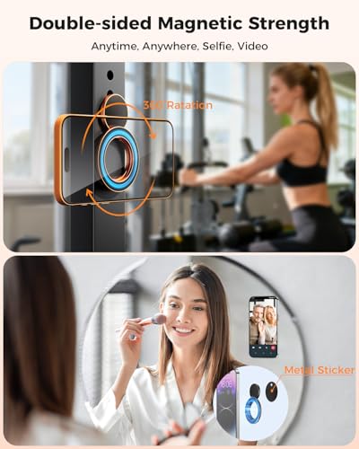 SUPERONE Dual-Side Magnetic Ring Holder, Phone Grip Stand for MagSafe - color: Cosmic Orange