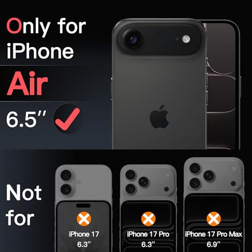 JETech Camera Lens Protector for iPhone Air, Black+Red, 1 Set - size: iPhone Air