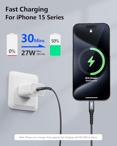 SUNGUY USB C to USB C 5FT [2Pack], 60W USB C Cable PD Fast Charging - color: Grey, size: 5FT