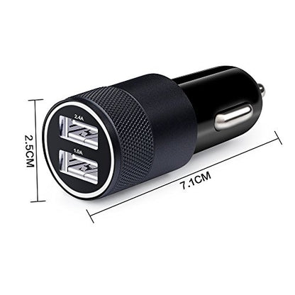 Car Charger 2 Pack, Sicodo 3.4A USB Smart Port Charger Compatible with - color: Black