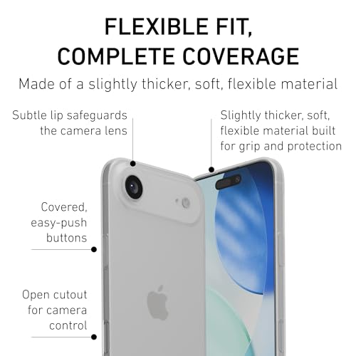 PEEL Flex Case for iPhone 17 Air (Clear Soft) - color: Clear, size: Flex Grip