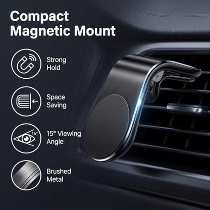 2Pcs Black Universal Phone Holder Clip Car Air Vent Magnetic Mount Holder Bracket for GPS Suporte Celular Car Phone, Vent Clip Phone Holder,Cell Phone Automobile Cradles