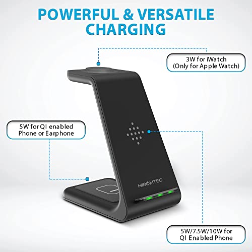 Charging Station for Multiple Devices,3 in 1 Fast Charging Dock for iPhone Series 14/13/12/11/X/8 Plus,Airpods, Desk Wireless Charger for Apple Watch 8/Ultra/7/6/SE/5/4/3/2 with QC3.0 Wall Adapter