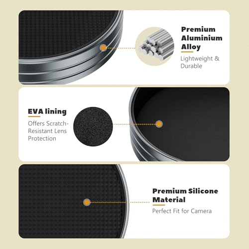 JJC Aluminum Lens Cap Cover Compatible with Fujifilm Instax Mini 41, Dustproof & Anti-Scratches Lens Protector with Soft EVA Interior & Silicone-Textured Surface, Accessories for Fuji Mini 41 - size: For Fuji Mini 41