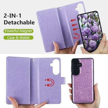 Varikke for Samsung Galaxy S26 Wallet Case Magnetic Detachable, Lightpurple - color: Light Purple, size: Galaxy S26 6.3"