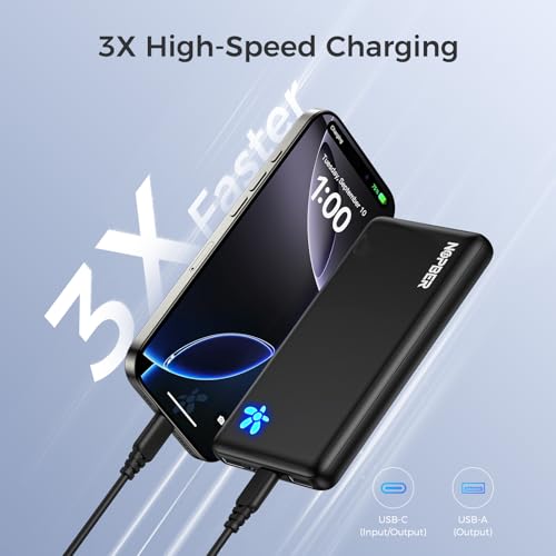 10000mAh Portable Charger 15W Ultra Slim Power Bank - color: Black, size: 15W