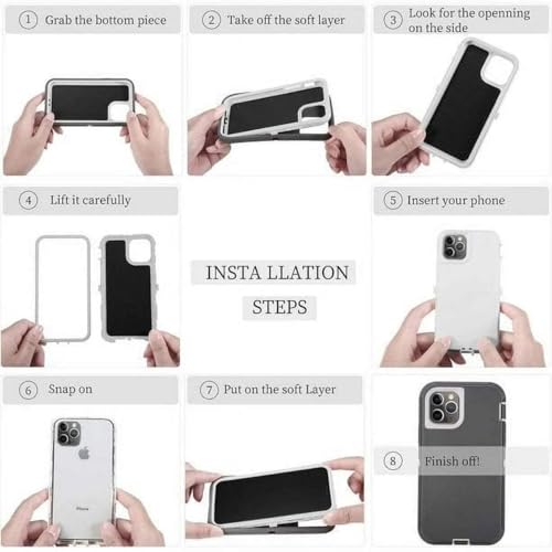 ENTRONIX Phone Case Compatible with iPhone 15 Pro Max — [Heavy Duty] Shockproof Triple Layer Protection Rugged Cover, Black - color: Black