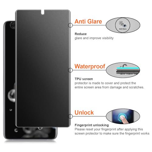 2 Pack 4 Way 360 ° Matte Privacy Screen Protector for Samsung Galaxy S20 Ultra 6.8 Inch [Not Glass], Anti-Scratch, Anti-Glare, Support Fingerprint Unlock - size: Samsung Galaxy S20 Ultra