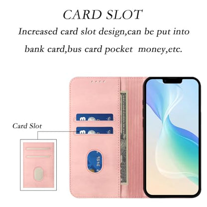 Phone Case Leather Compatible with Galaxy A10E Card Holder, Women Men Leather Case Protection Shockproof Magnetic Flip Folio Cover RFID Blocking Wallet Leather Compatible with Samsung Galaxy A20E/A10E - color: Pink