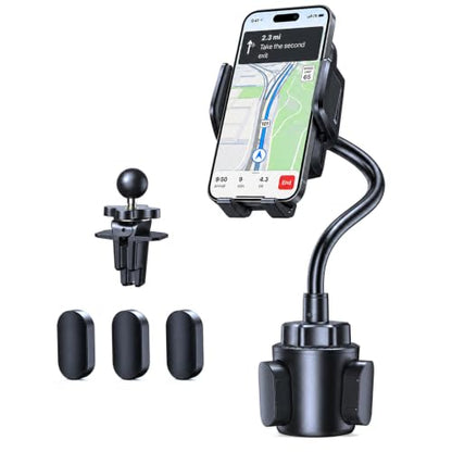 TECKNET Cup Holder Phone Mount,Dual-Mode Fixation System