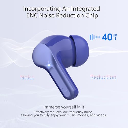 Wireless Earbuds, Bluetooth 5.4 Headphones HiFi Stereo, Bluetooth Earbuds - color: Blue