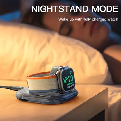 for Apple Watch Charger Stand, Magnetic Fast Charging Dock Portable Design - color: Marble Black