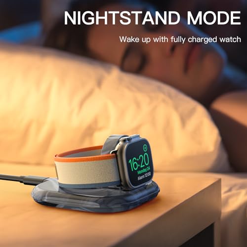 for Apple Watch Charger Stand, Magnetic Fast Charging Dock Portable Design - color: Marble Black