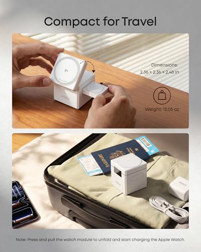 Anker 3-in-1 Cube MagSafe Compatible Qi2 15W Foldable Charging Station - color: Aurora White