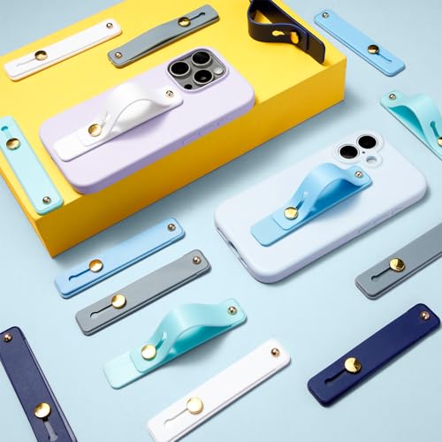 Weewooday 15 Pcs Phone Grip Strap Telescopic Finger Strap Stand,Blue - color: Blue