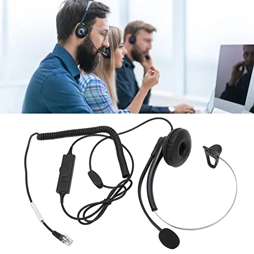 One Ear Wired Headset with Noise Cancelling for Crystal Clear HD Calls in Call Center Office (Crystal Connector) - size: Kristallverbinder