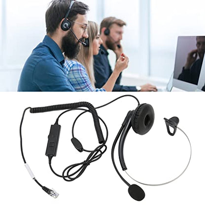 One Ear Wired Headset with Noise Cancelling for Crystal Clear HD Calls in Call Center Office (Crystal Connector) - size: Kristallverbinder