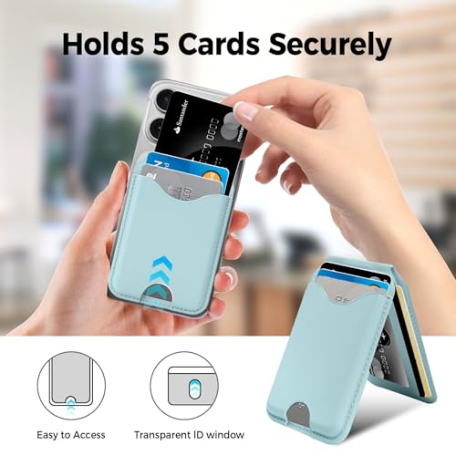 Upgraded for MagSafe Wallet with Makeup mirror，Stronger Magnetic rfid blocking Wallet for iPhone Air 17 16 15 14 13 12 Pro Max,4 Cards Holder with Adjustable Stand(Green) - color: Green