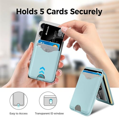 Upgraded for MagSafe Wallet with Makeup mirror，Stronger Magnetic rfid blocking Wallet for iPhone Air 17 16 15 14 13 12 Pro Max,4 Cards Holder with Adjustable Stand(Green) - color: Green
