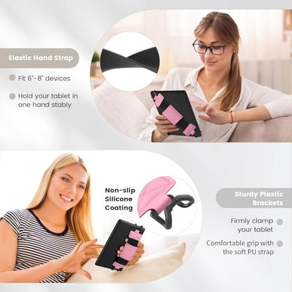 MoKo Soft Hand Strap for 6-8" Kindle eReaders Fire Tablet, Pink - color: Pink, style: Soft Pu Strap