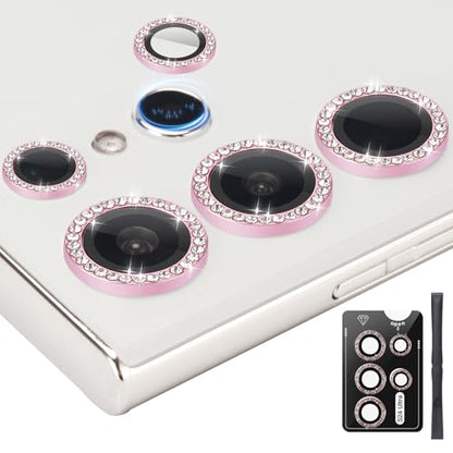 Camera Lens Protector for Samsung Galaxy S24 Ultra, Diamond Pink - color: Diamond Pink