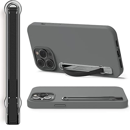 SleekStrip SleekGrip-Premium Ultra Thin Phone Grip Stand,Slim Metal Finger Loop Ring Hand Holder Strap Cell Phone Grips for iPhone 16 Pro Max,17,Android,Case Back - Chrome x Black Vegan Leather - color: Chrome x Black Vegan Leather