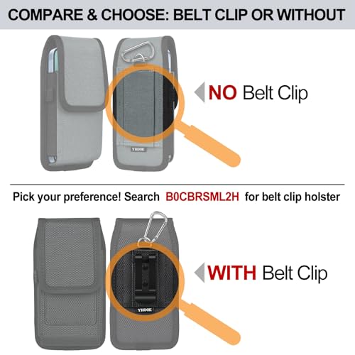 ykooe Cell Phone Pouch Nylon Belt Holster Case Compatible with iPhone 17 Pro Max, Galaxy S25/S24/S23/S22 Ultra A16 A15 A14 A13, Moto G Stylus/Power/Play, Pixel 8/7 Pro, Light Gray - XXL - color: Light Gray, size: XXL