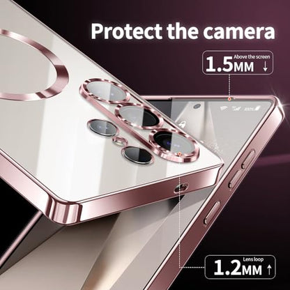 Hurgoer for Samsung Galaxy S26 Ultra Case.Soft TPU Electroplated Frame Cover with Clear Back.Drop Tested Protective Full Body Case.Thin Light Slim【Not Magsafe】 (Rose Gold, S26 Ultra) - color: Rose Gold, size: S26 Ultra